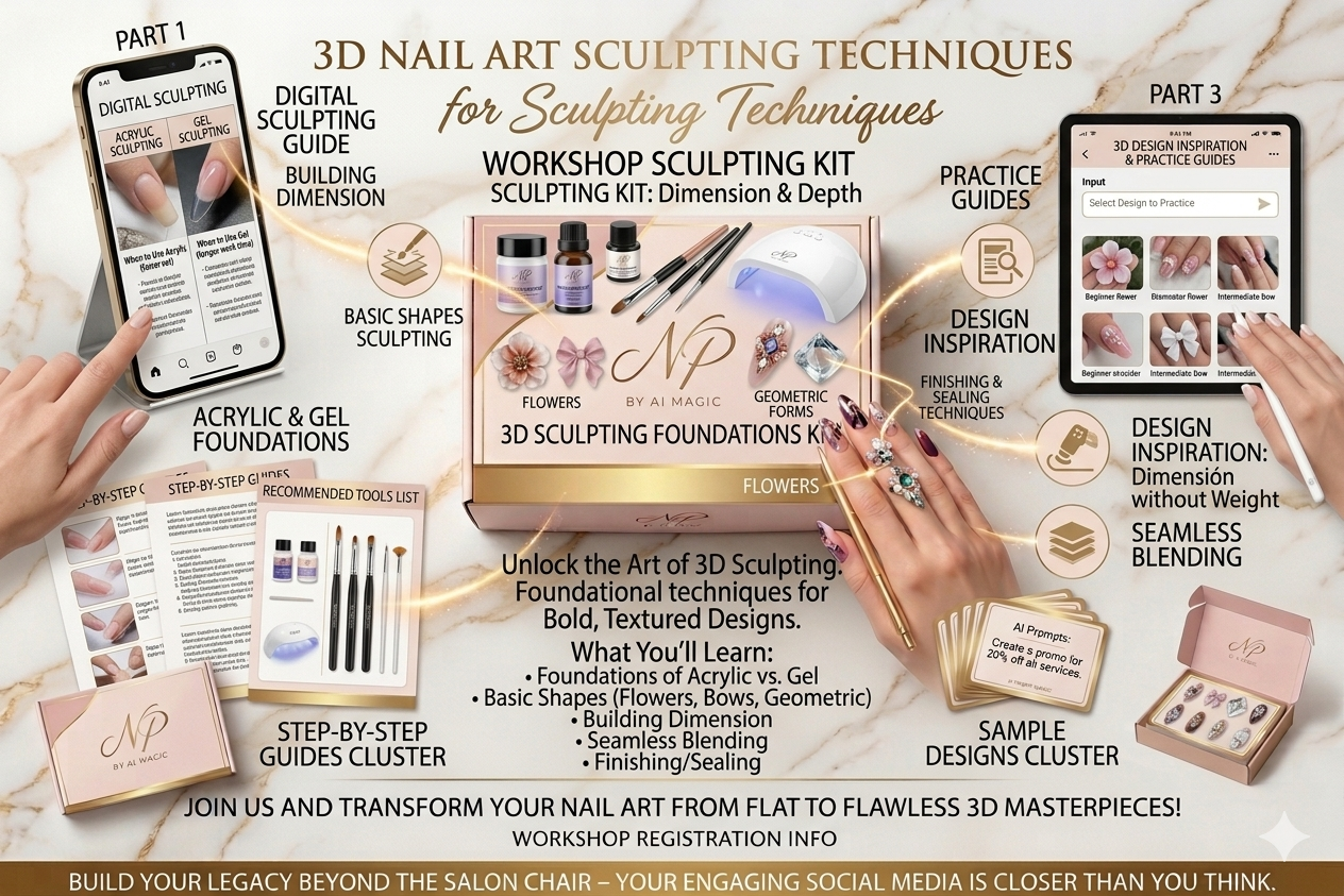 3D Nail Art: Sculpting with Acrylic and Gel